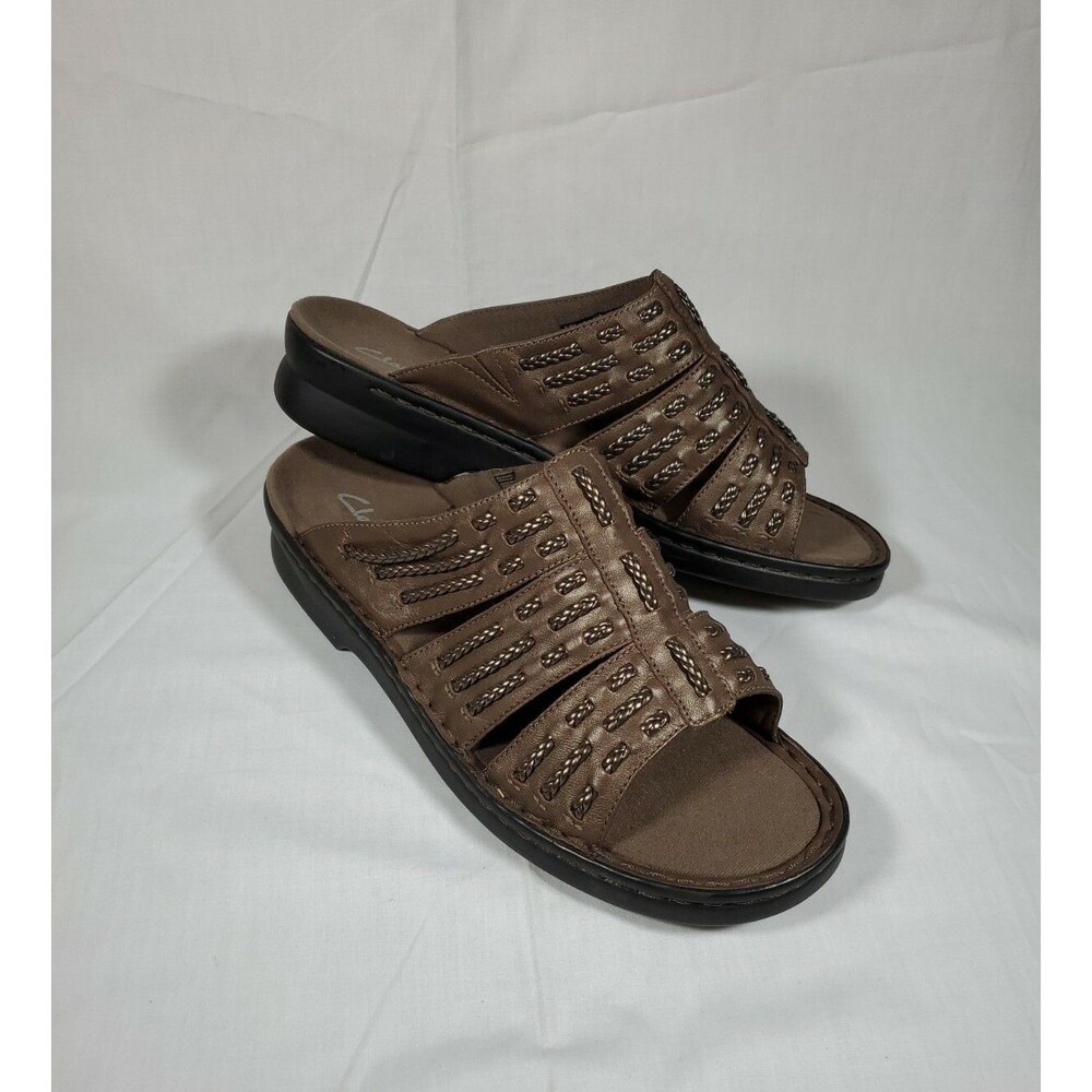 Clarks Patty Greece Bronze Size 11 braid 81482 slip on sandals New with box